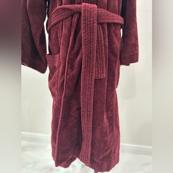 Avocado Organic French Terry Cloth Women's Robe in Color Port, Size L, EUC - Picture 6 of 9